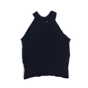 Brandy Melville Black Ribbed Cropped Tank Top